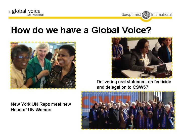 How do we have a Global Voice? Delivering oral statement on femicide and delegation