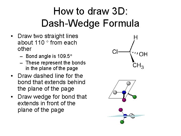 How to draw 3 D: Dash-Wedge Formula • Draw two straight lines about 110