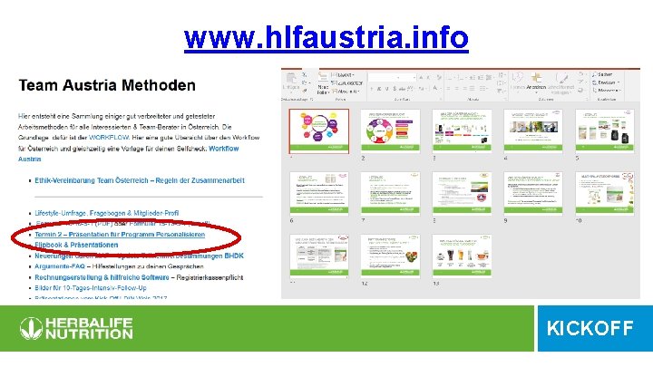 www. hlfaustria. info KICKOFF 