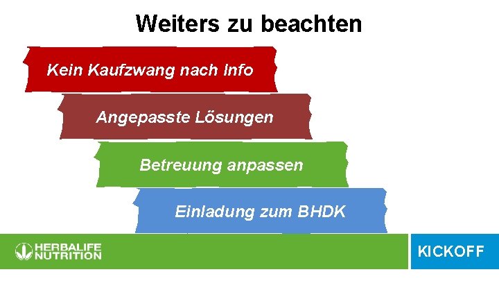 Weiters zu beachten Kein Kaufzwang nach Info Angepasste Lösungen Betreuung anpassen Einladung zum BHDK