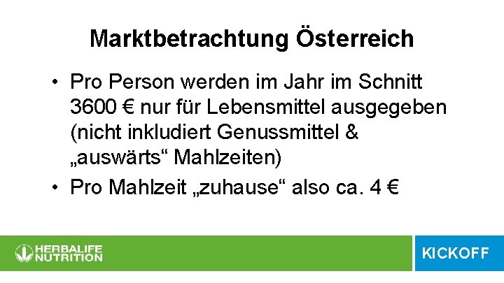 Marktbetrachtung Österreich • Pro Person werden im Jahr im Schnitt 3600 € nur für