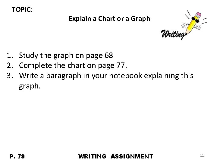 TOPIC: Explain a Chart or a Graph 1. Study the graph on page 68