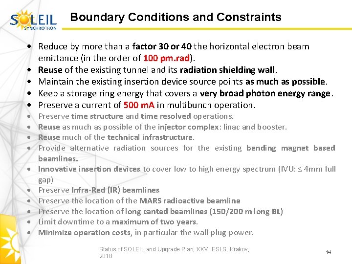 Boundary Conditions and Constraints · Reduce by more than a factor 30 or 40