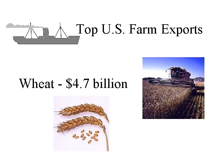 Top U. S. Farm Exports Wheat - $4. 7 billion 