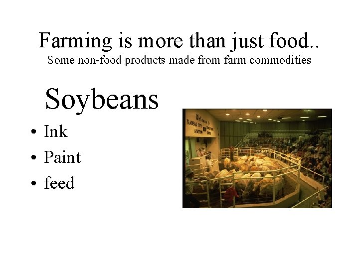 Farming is more than just food. . Some non-food products made from farm commodities