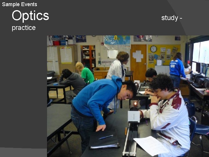 Sample Events Optics practice study - 