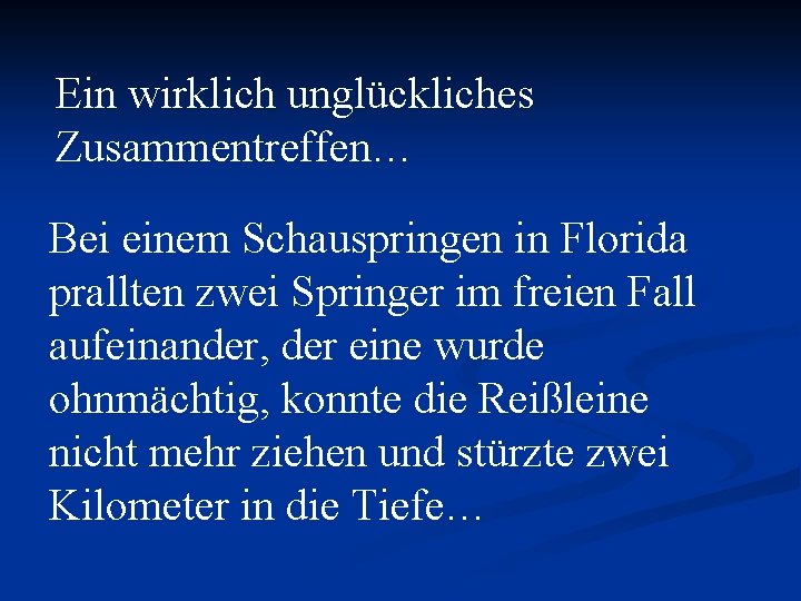 Ein wirklich unglückliches Zusammentreffen… Bei einem Schauspringen in Florida prallten zwei Springer im freien