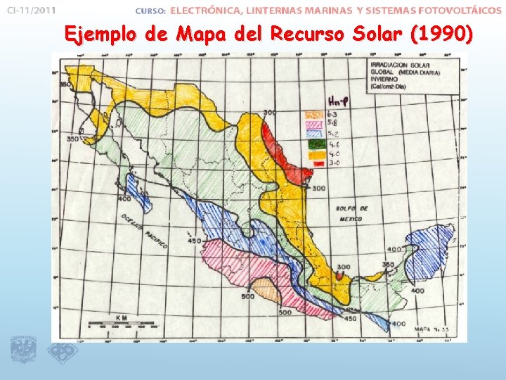 Ejemplo de Mapa del Recurso Solar (1990) 