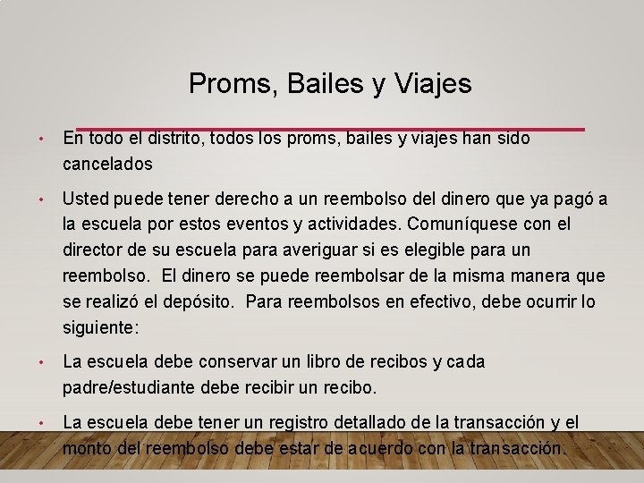 Proms, Bailes y Viajes • En todo el distrito, todos los proms, bailes y