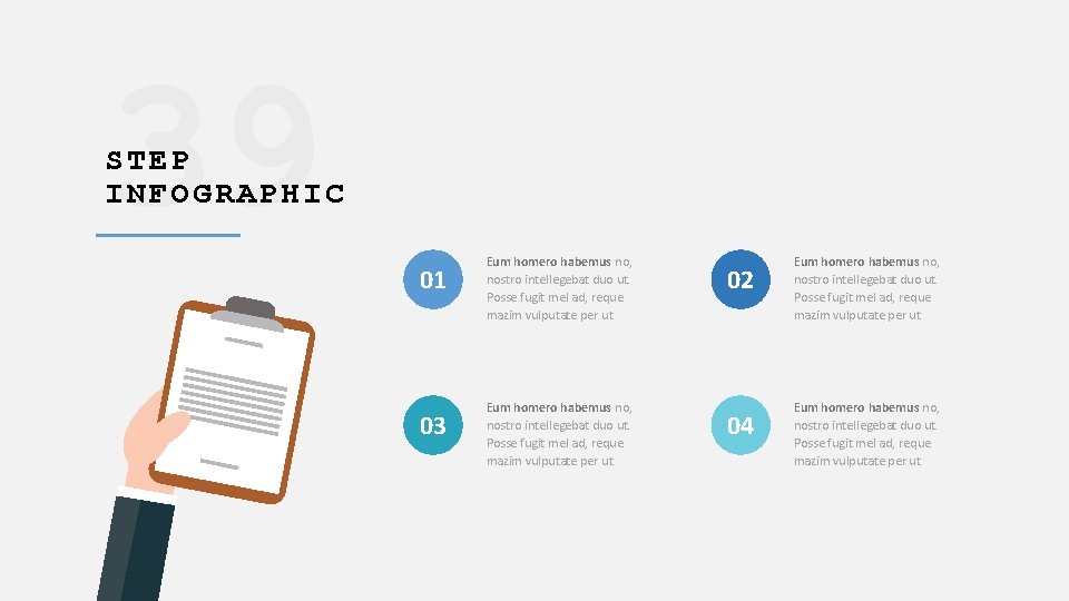 39 STEP INFOGRAPHIC 01 03 Eum homero habemus no, nostro intellegebat duo ut. Posse