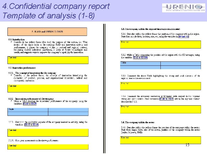 4. Confidential company report Template of analysis (1 -8) 15 