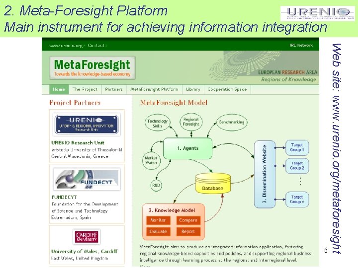 2. Meta-Foresight Platform Main instrument for achieving information integration Web site: www. urenio. org/metaforesight