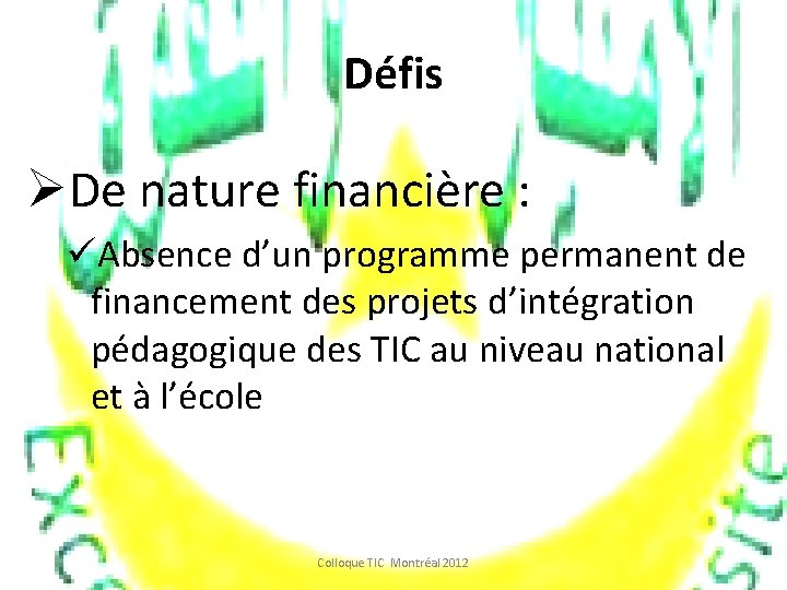 Défis ØDe nature financière : üAbsence d’un programme permanent de financement des projets d’intégration