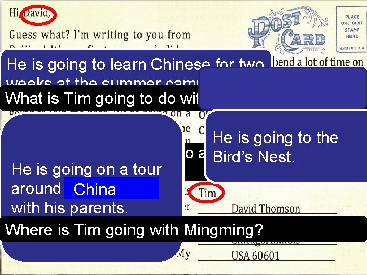 is Tim going to do atfor thetwo He What is going to learn Chinese is Tim going to do atfor thetwo He What is going to learn Chinese