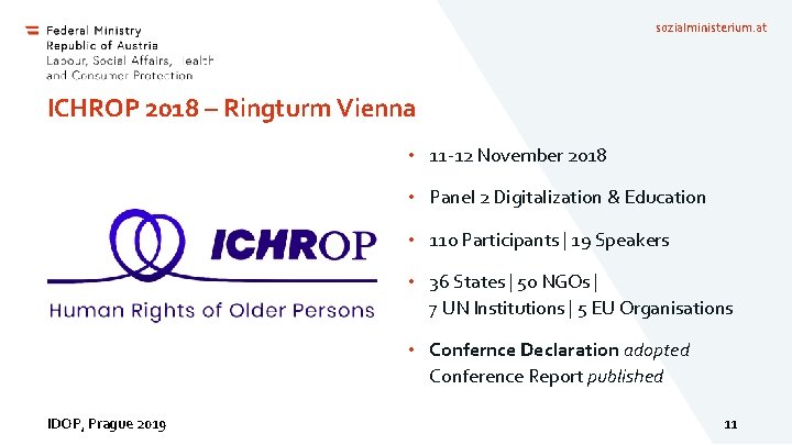 sozialministerium. at ICHROP 2018 – Ringturm Vienna • 11 -12 November 2018 • Panel