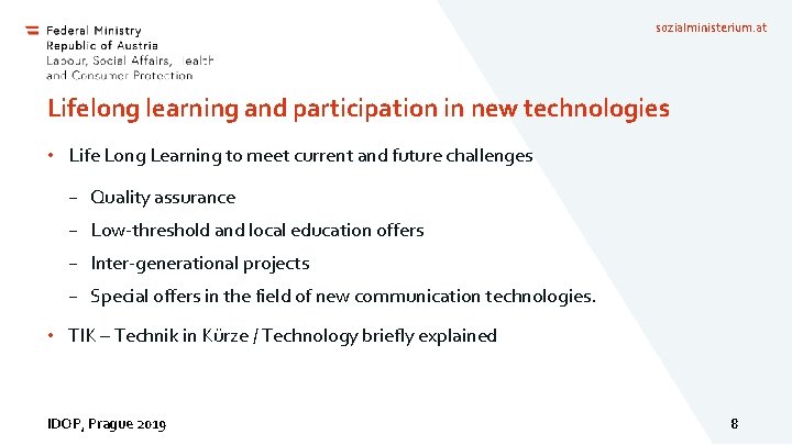 sozialministerium. at Lifelong learning and participation in new technologies • Life Long Learning to