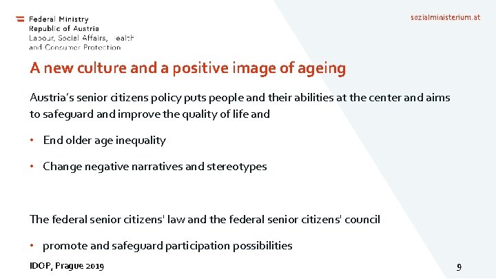 sozialministerium. at A new culture and a positive image of ageing Austria’s senior citizens