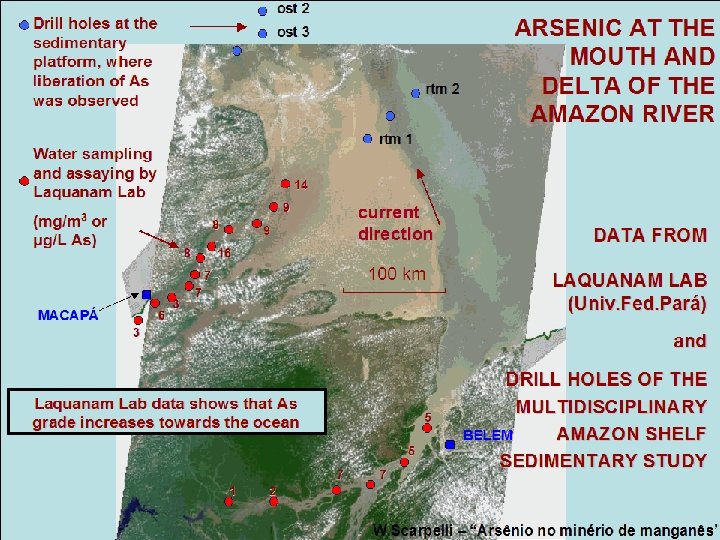 ost 2 Drill holes at the sedimentary platform, where liberation of As was observed