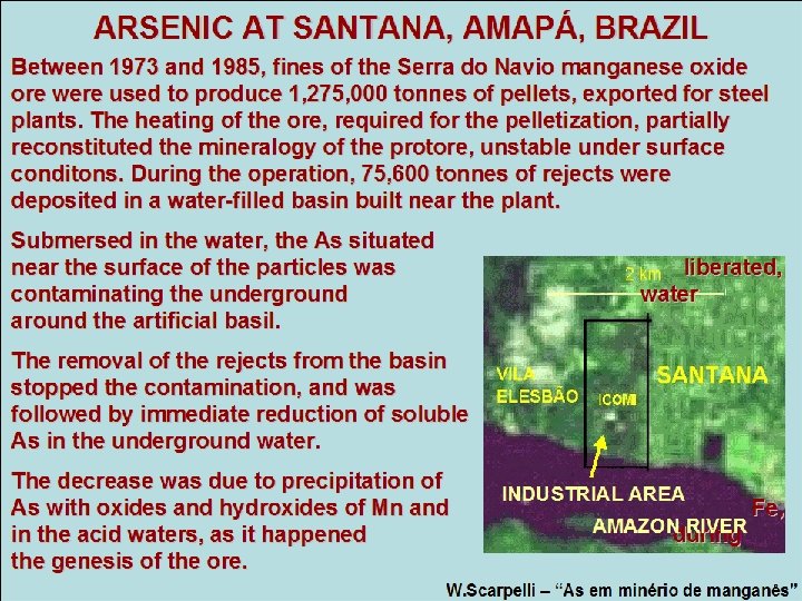 ARSENIC AT SANTANA, AMAPÁ, BRAZIL Between 1973 and 1985, fines of the Serra do