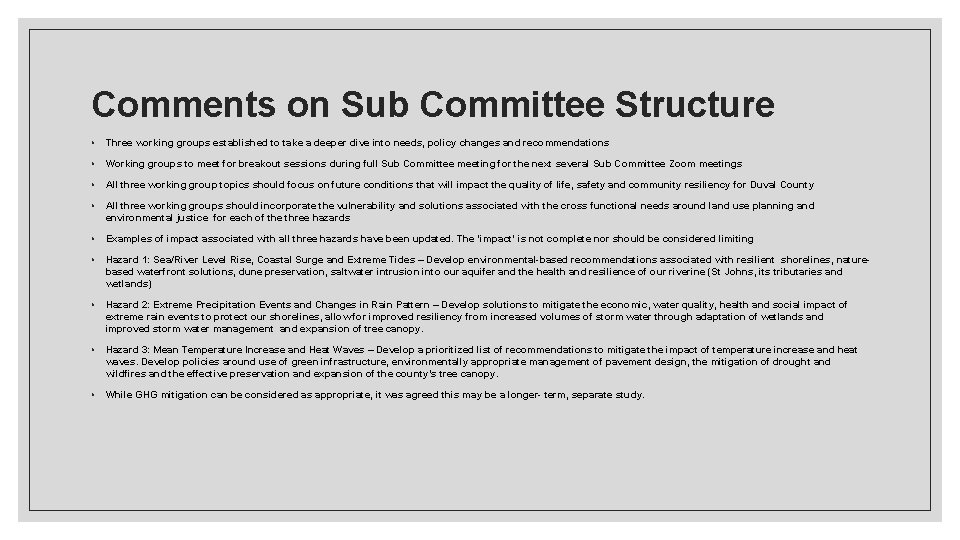 Sub Committee Examples ENVIRONMENTAL PLANNING SUB COMMITTEE Brooks Andrews Committee Chair