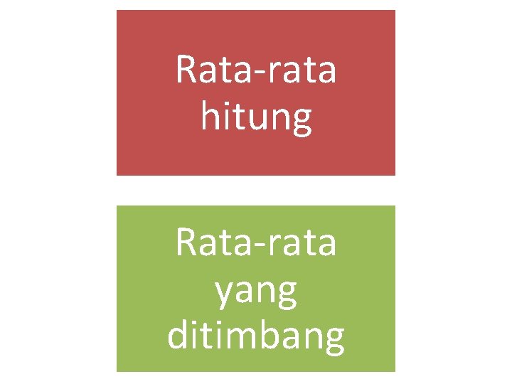 Rata-rata hitung Rata-rata yang ditimbang 