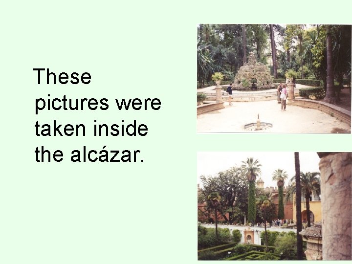 These pictures were taken inside the alcázar. 