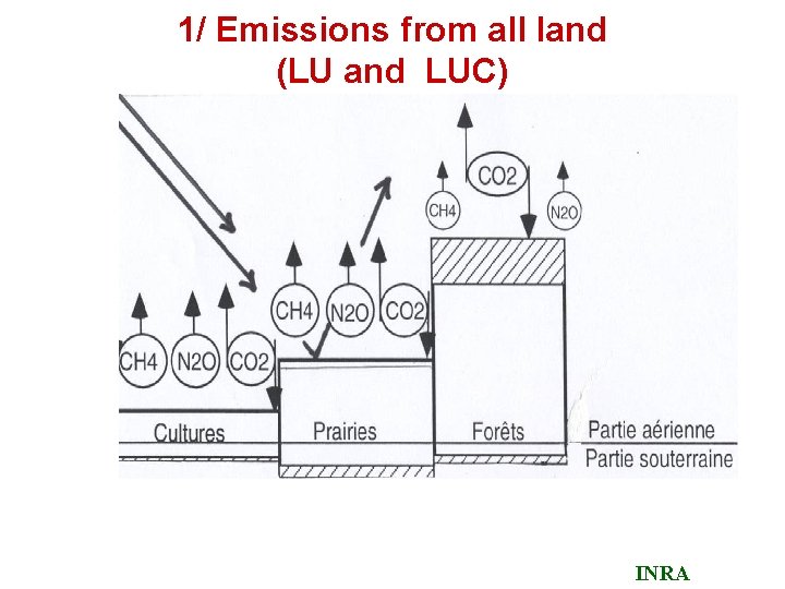 1/ Emissions from all land (LU and LUC) INRA 