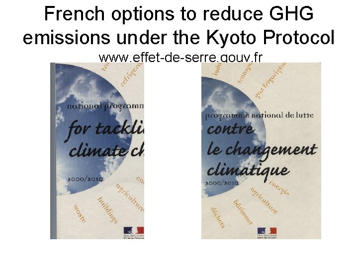 French options to reduce GHG emissions under the Kyoto Protocol www. effet-de-serre. gouv. fr
