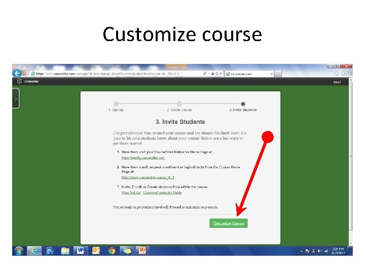 Customize course 