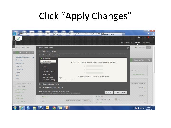 Click “Apply Changes” 
