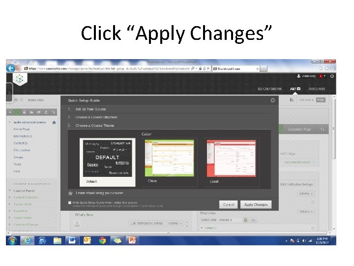 Click “Apply Changes” 
