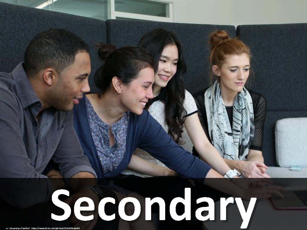 Secondary cc: University of Salford - https: //www. flickr. com/photos/32104790@N 02 