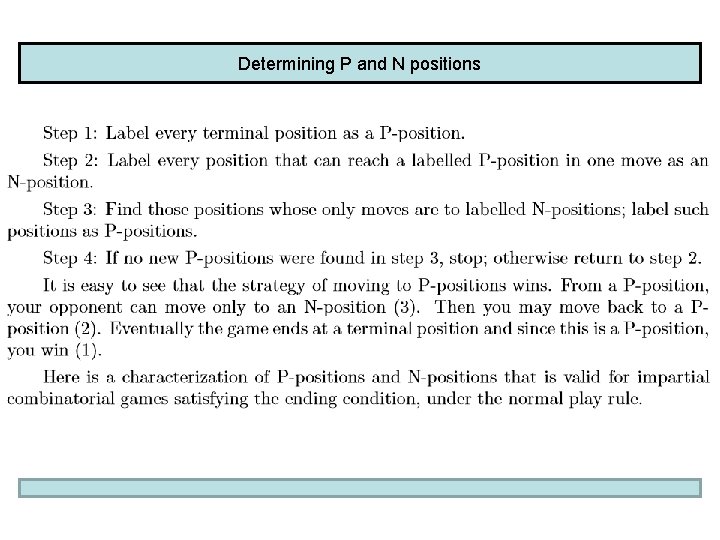 Determining P and N positions 