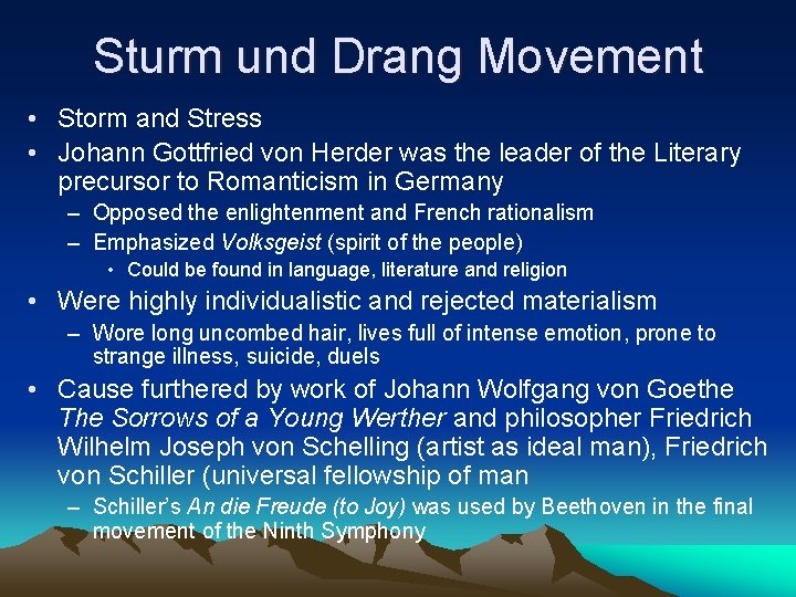 Sturm und Drang Movement • Storm and Stress • Johann Gottfried von Herder was