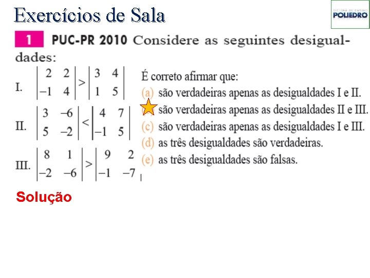 Exercícios de Sala Solução 