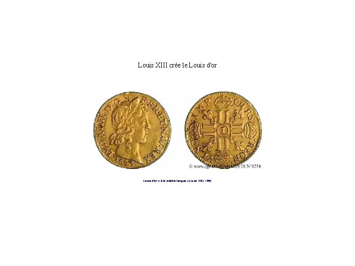 Louis XIII crée le Louis d'or « à la mèche longue » (Louis XIII),