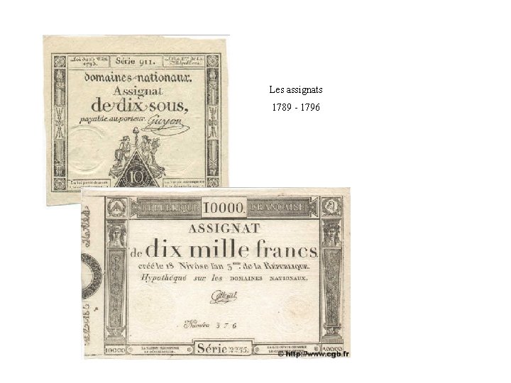 Les assignats 1789 - 1796 