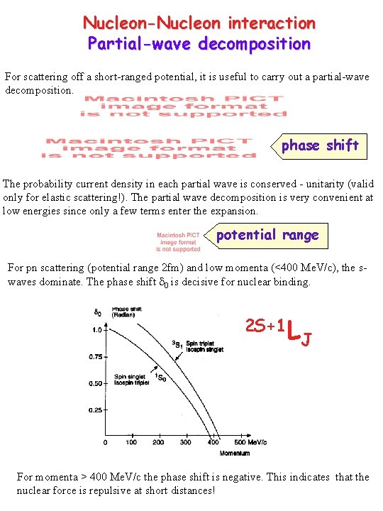 Nucleon-Nucleon interaction Partial-wave decomposition For scattering off a short-ranged potential, it is useful to