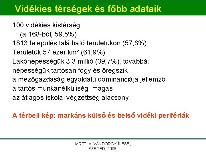 Vidékies térségek és főbb adataik 100 vidékies kistérség (a 168 -ból, 59, 5%) 1813 Vidékies térségek és főbb adataik 100 vidékies kistérség (a 168 -ból, 59, 5%) 1813