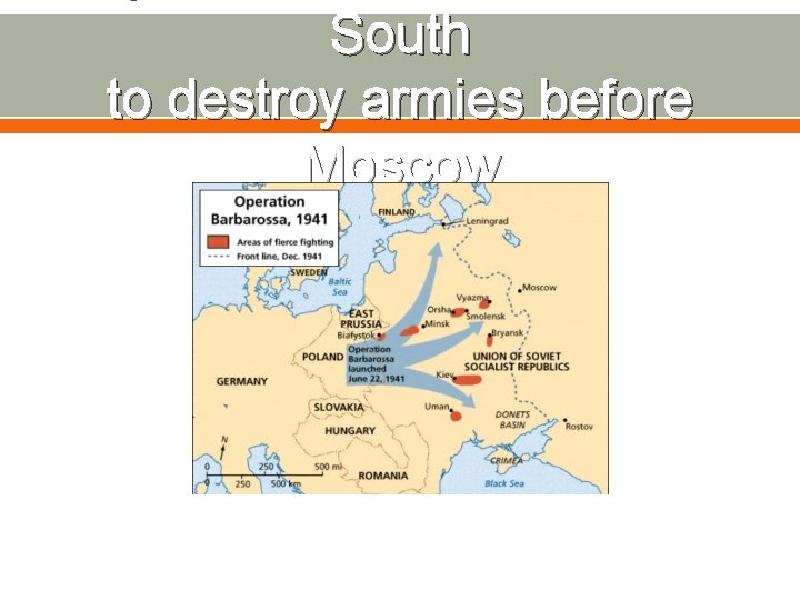 South to destroy armies before Moscow 
