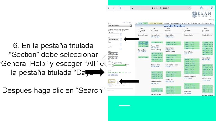 6. En la pestaña titulada “Section” debe seleccionar “General Help” y escoger “All” en