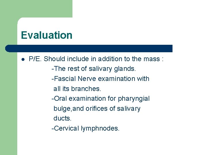 Evaluation l P/E. Should include in addition to the mass : -The rest of