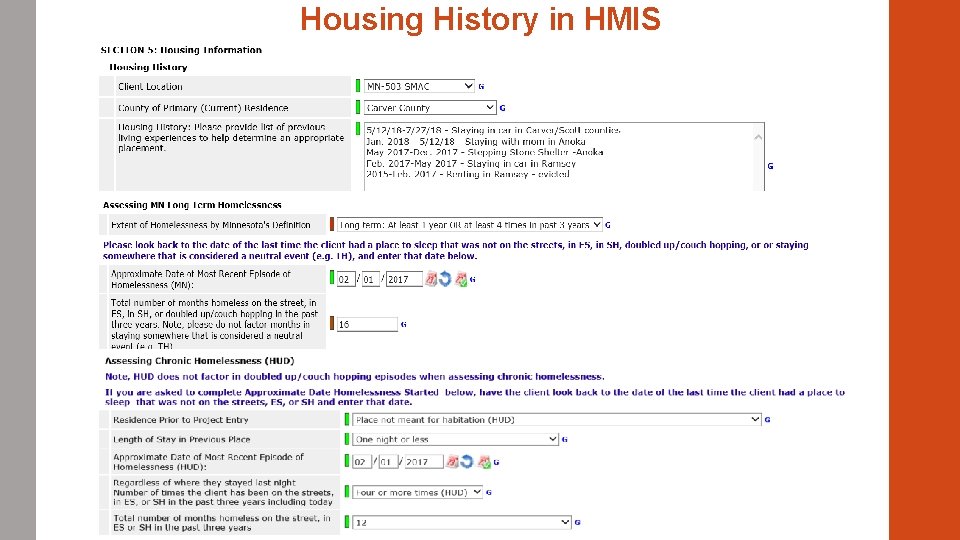 Housing History in HMIS 