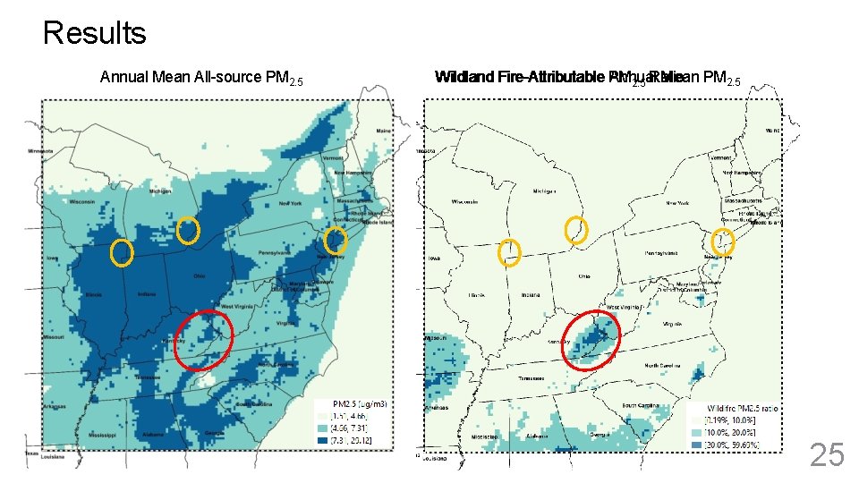 Results Annual Mean All-source PM 2. 5 Wildland Fire-Attributable PM Annual Mean PM 2.