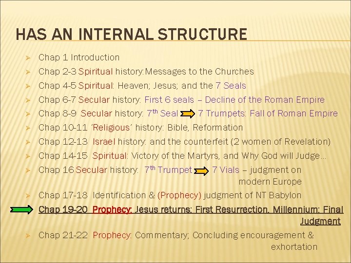 HAS AN INTERNAL STRUCTURE Ø Ø Ø Chap 1 Introduction Chap 2 -3 Spiritual