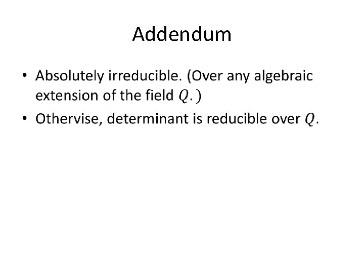 Addendum • Addendum •