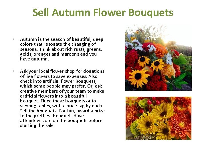 Sell Autumn Flower Bouquets • Autumn is the season of beautiful, deep colors that