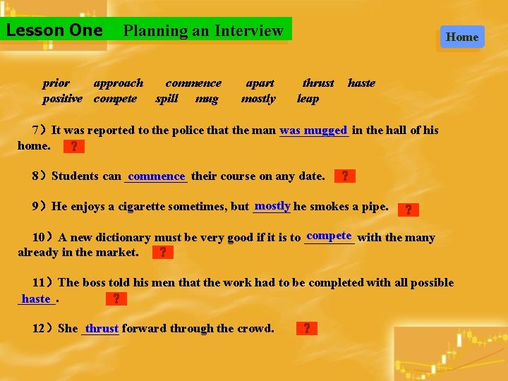 Lesson One Planning an Interview prior approach commence positive compete spill mug apart mostly