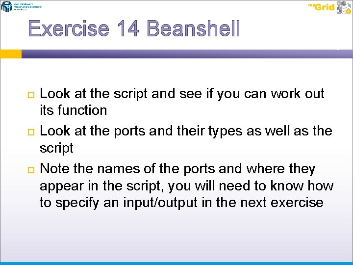 Exercise 14 Beanshell Look at the script and see if you can work out