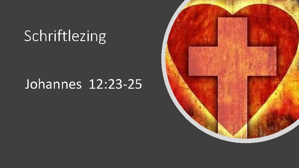 Schriftlezing Johannes 12: 23 -25 